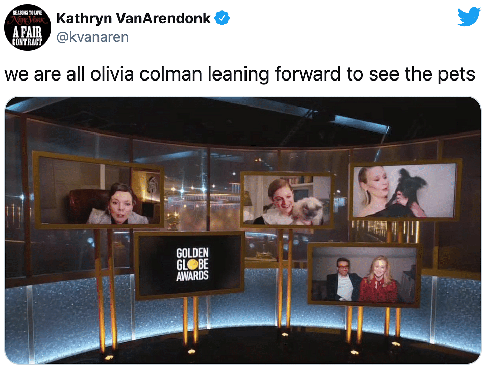 Tech goof ups, funny backgrounds and reactions...sums up the virtual 2021 Golden Globes.