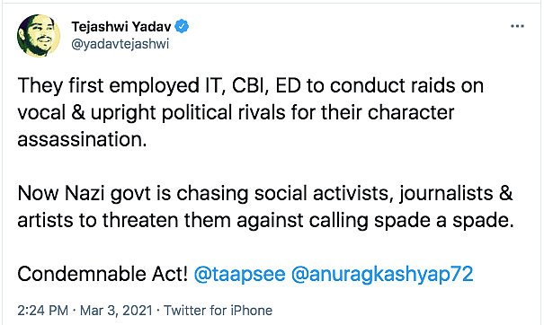 Twitter Reacts to Income Tax Raids at Taapsee, Anurag's Properties