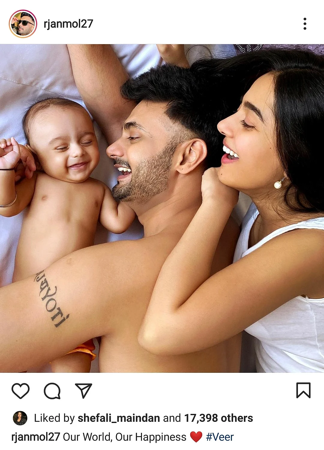 Amrita Rao and husband Anmol reveal first picture of newborn Veer