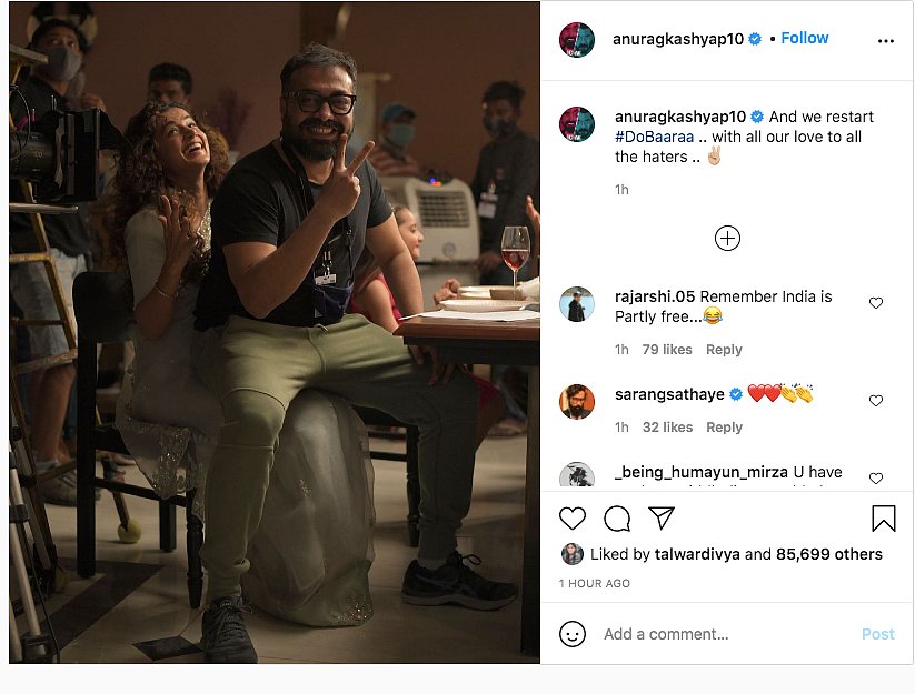 Anurag Kashyap Resumes 'Do Baaraa' Shoot, Takes a Dig at 'Haters'