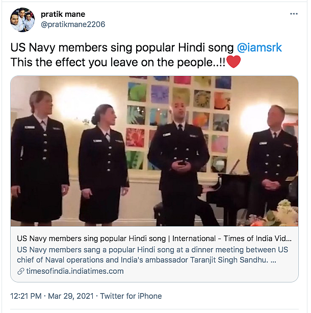 US Navy Members Sing 'Yeh Jo Des Hai' From Swades, Win Hearts