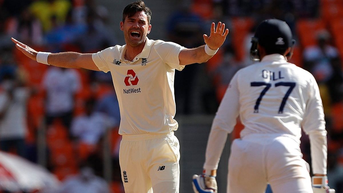James Anderson dismisses Shubman Gill on Day 1 of the 4th Test.