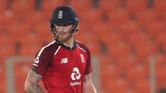 Ben Stokes reacts during the 4th T20I against India.&nbsp;