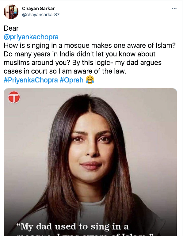 Twitter Questions Priyanka About 'Aware of Islam' Remark to Oprah