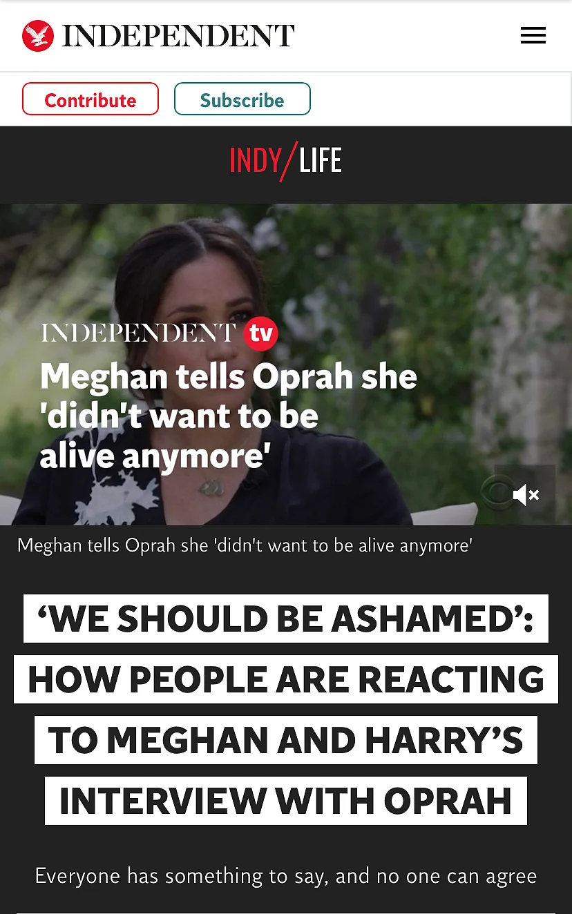 An article on the media reception of the Meghan Markle interview with Oprah.