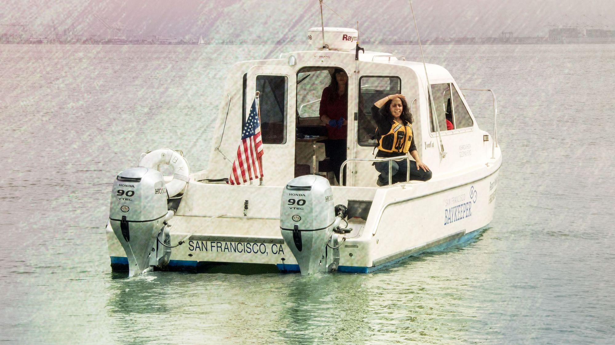 Sejal Choksi-Chugh on her patrol boat in 2017.