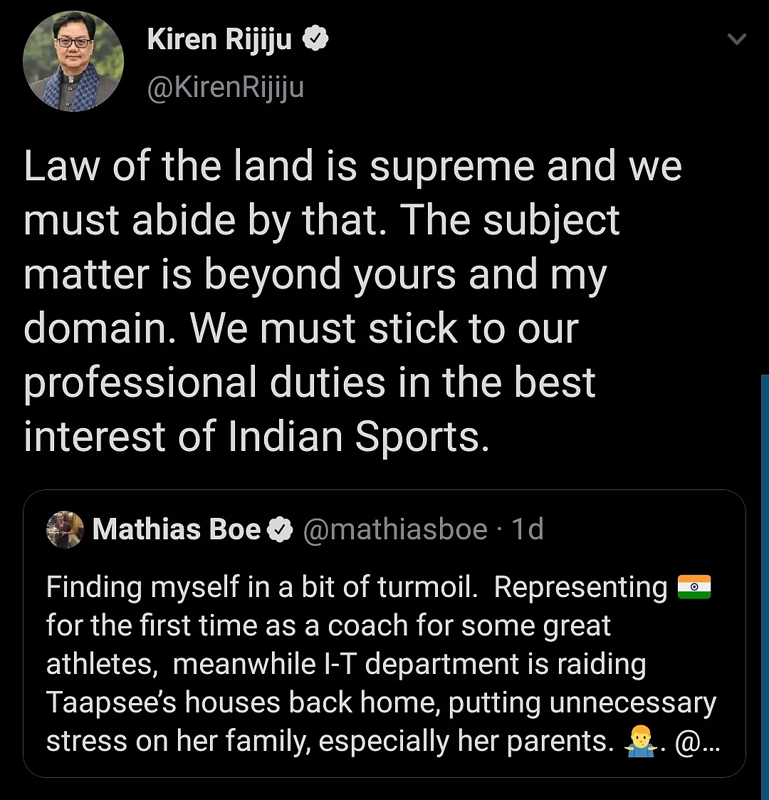 Nirmala Sitharaman, Taapsee’s Boyfriend React to IT Raids