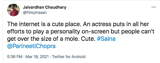 Twitter Distracted by the 'Mole' as Parineeti Shares Saina Look