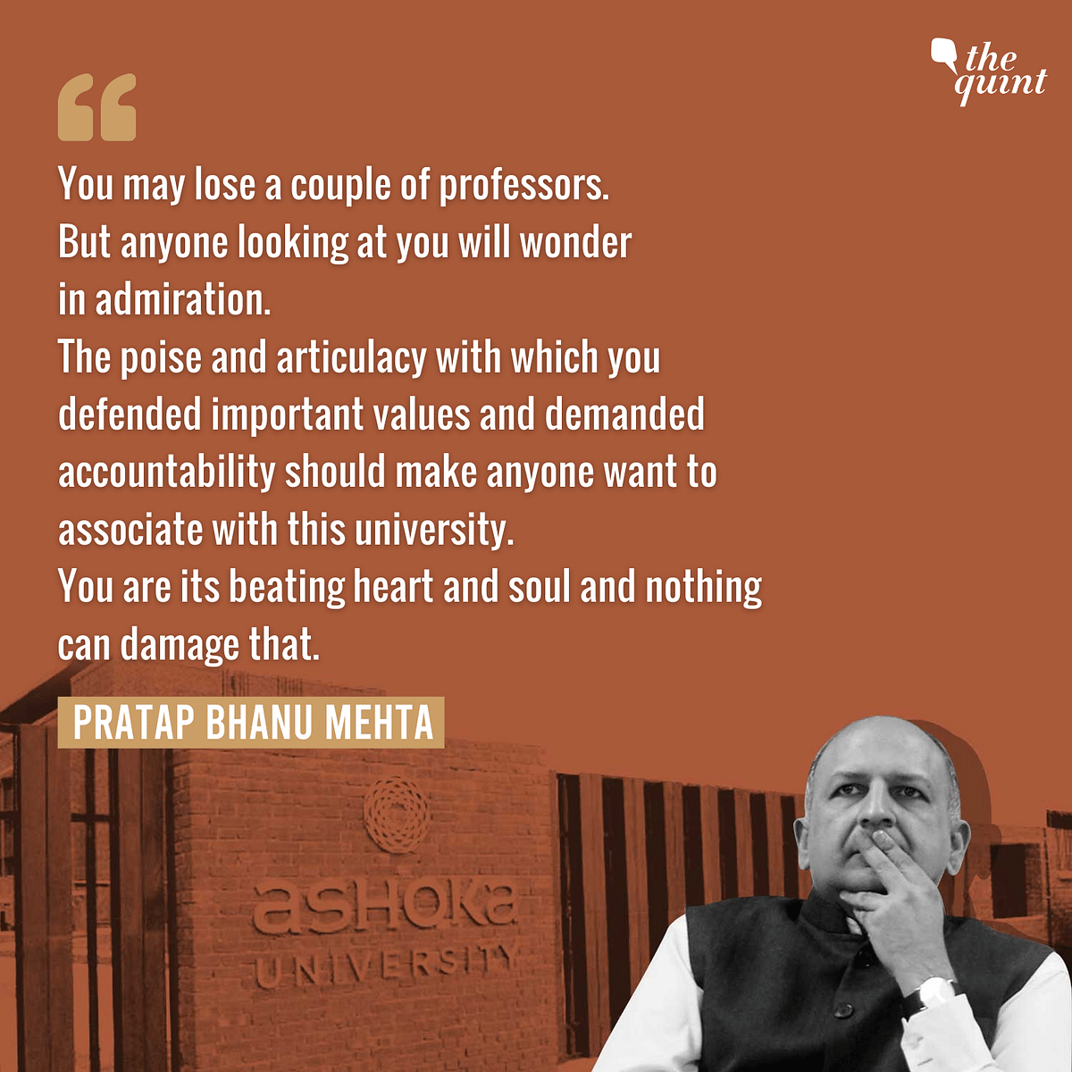 After his sudden departure, PB Mehta penned an emotional letter to his students. Watch them read out his words.