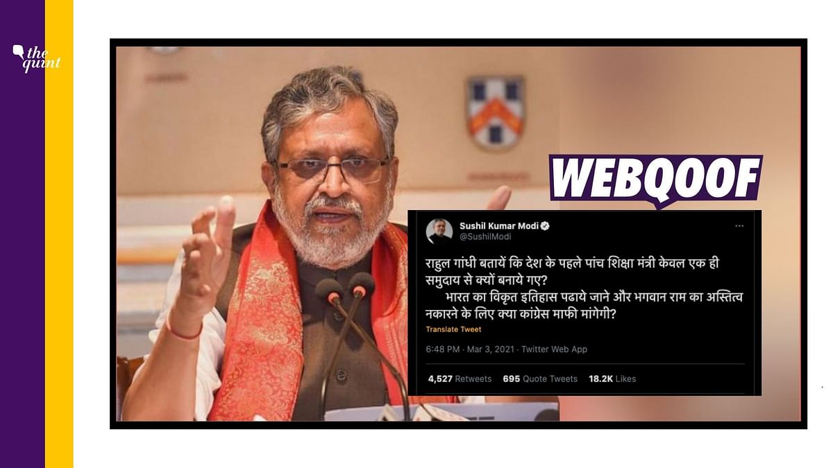 First 5 Edu Ministers From ‘One Community’? Sushil Modi is Wrong