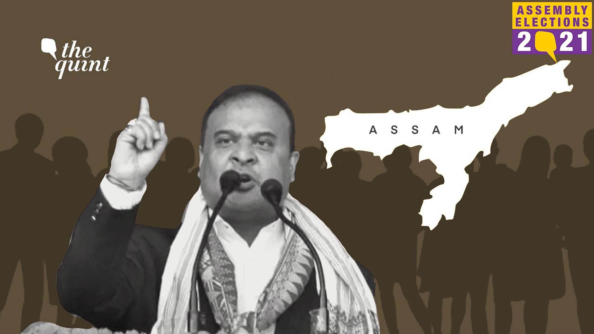 Himanta Biswa Sarma is being accused of making communal statements targetting Muslims in the Assam election campaign