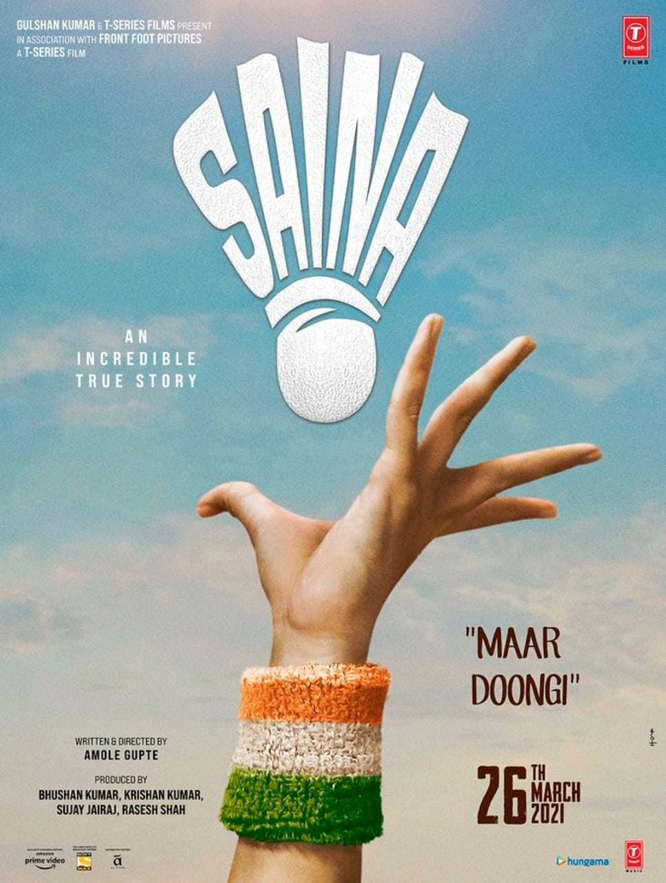 The film tells the story of ace Indian shuttler Saina Nehwal.