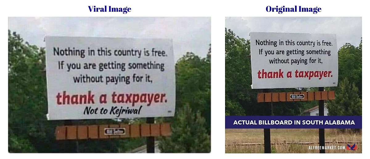 US Billboard on ‘Taxpayers’ Edited to Take a Dig at CM Kejriwal