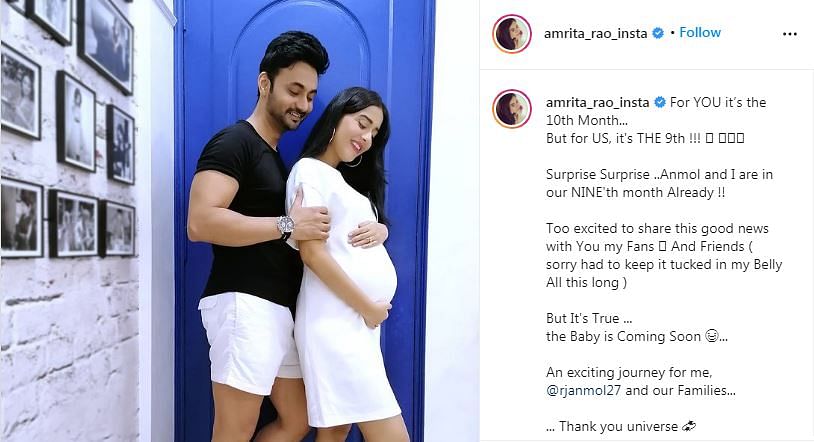 The couple revealed the news about the pregnancy in October