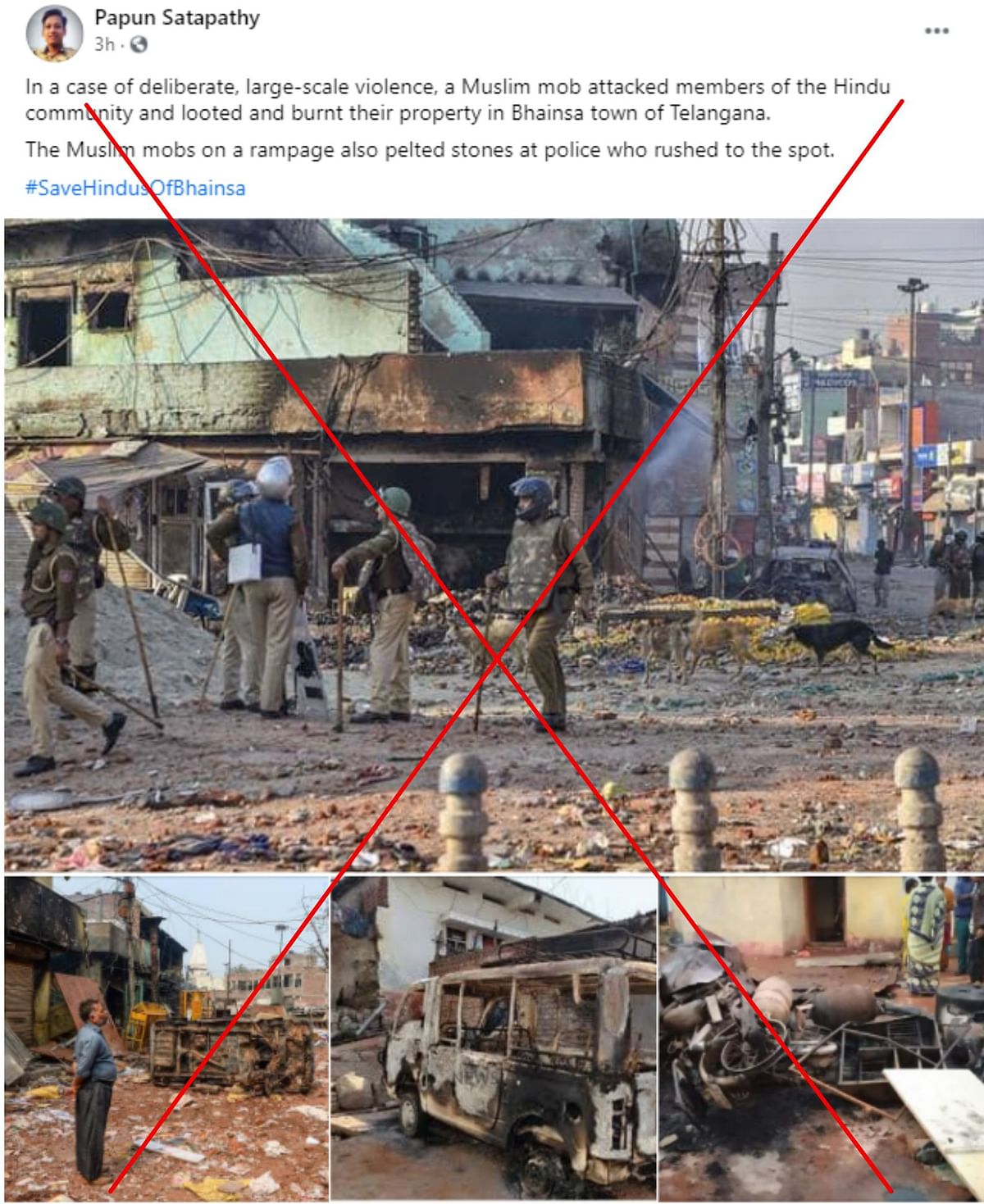 The images are being shared in context of the recent communal clash in Telangana’s Bhainsa.