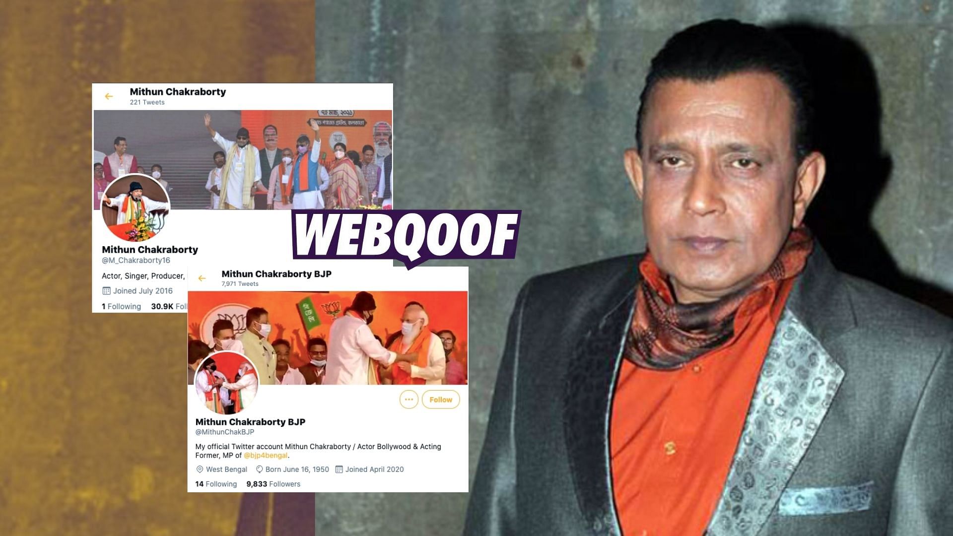 Several Twitter accounts have cropped in the name of the popular film star Mithun Chakraborty.