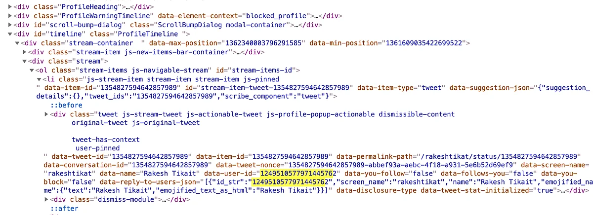 Code of webcache page of imposter account @rakeshtikait