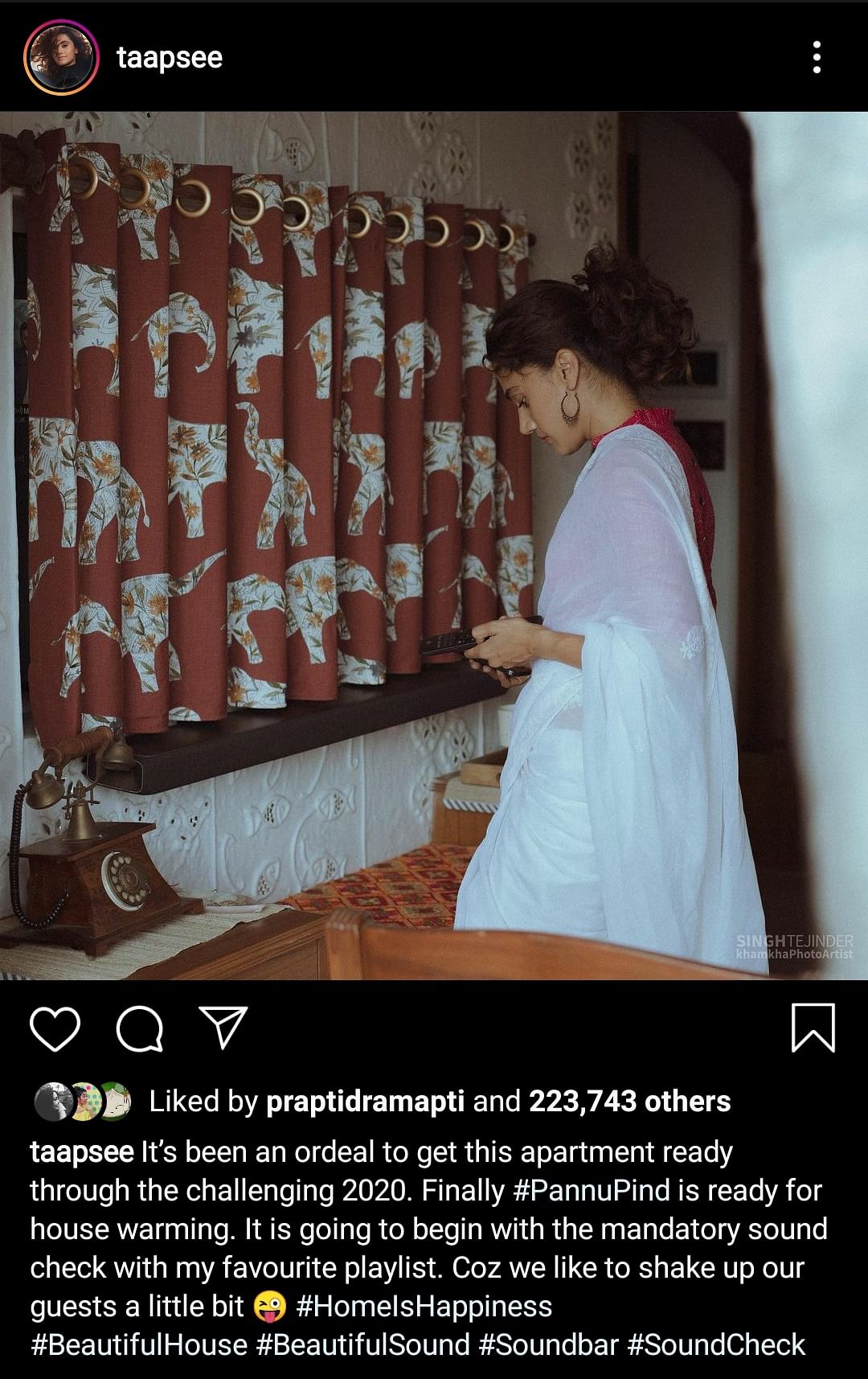 She shared a picture on Instagram of a 'sound check' for her guests.