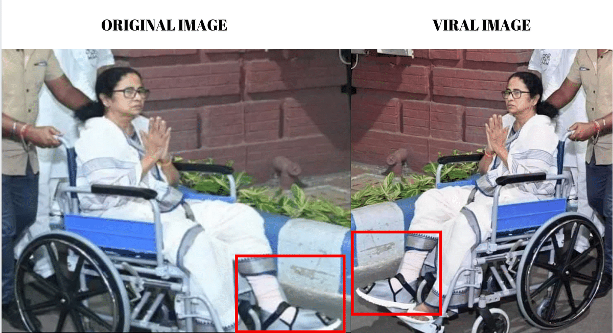 We found that Mamata Banerjee’s image in a wheelchair has been flipped to make the false claim.