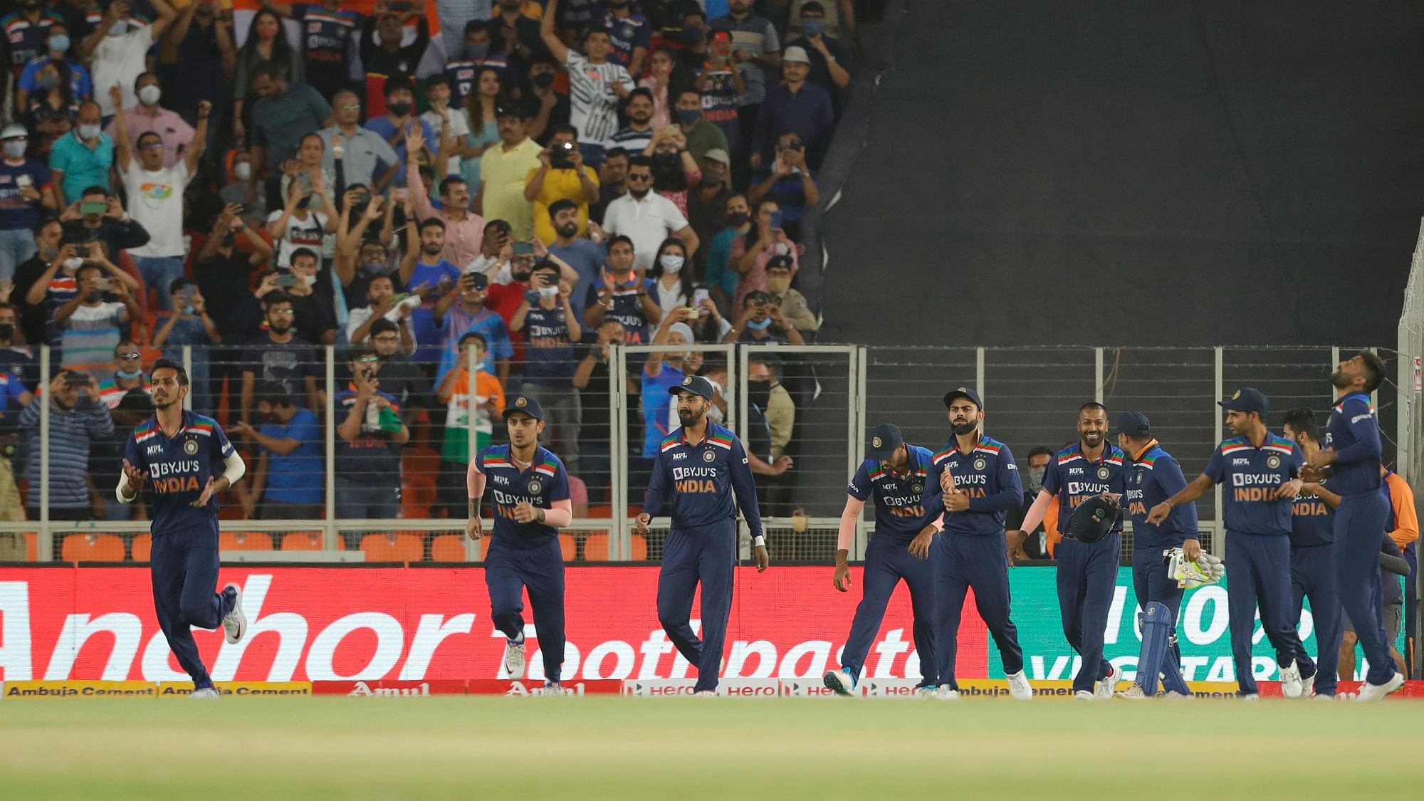 India walk out to field in the 2nd T20I vs England&nbsp;