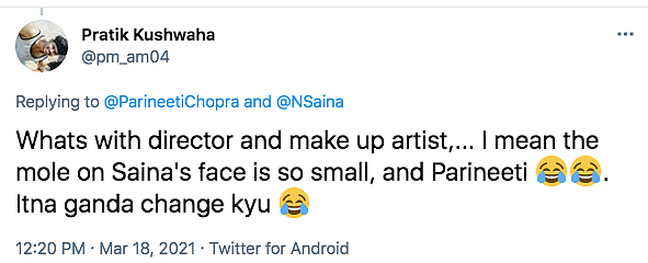 Twitter Distracted by the 'Mole' as Parineeti Shares Saina Look