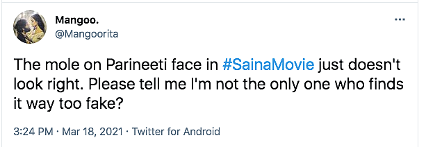 Twitter Distracted by the 'Mole' as Parineeti Shares Saina Look
