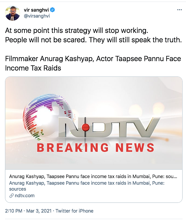 Twitter Reacts to Income Tax Raids at Taapsee, Anurag's Properties