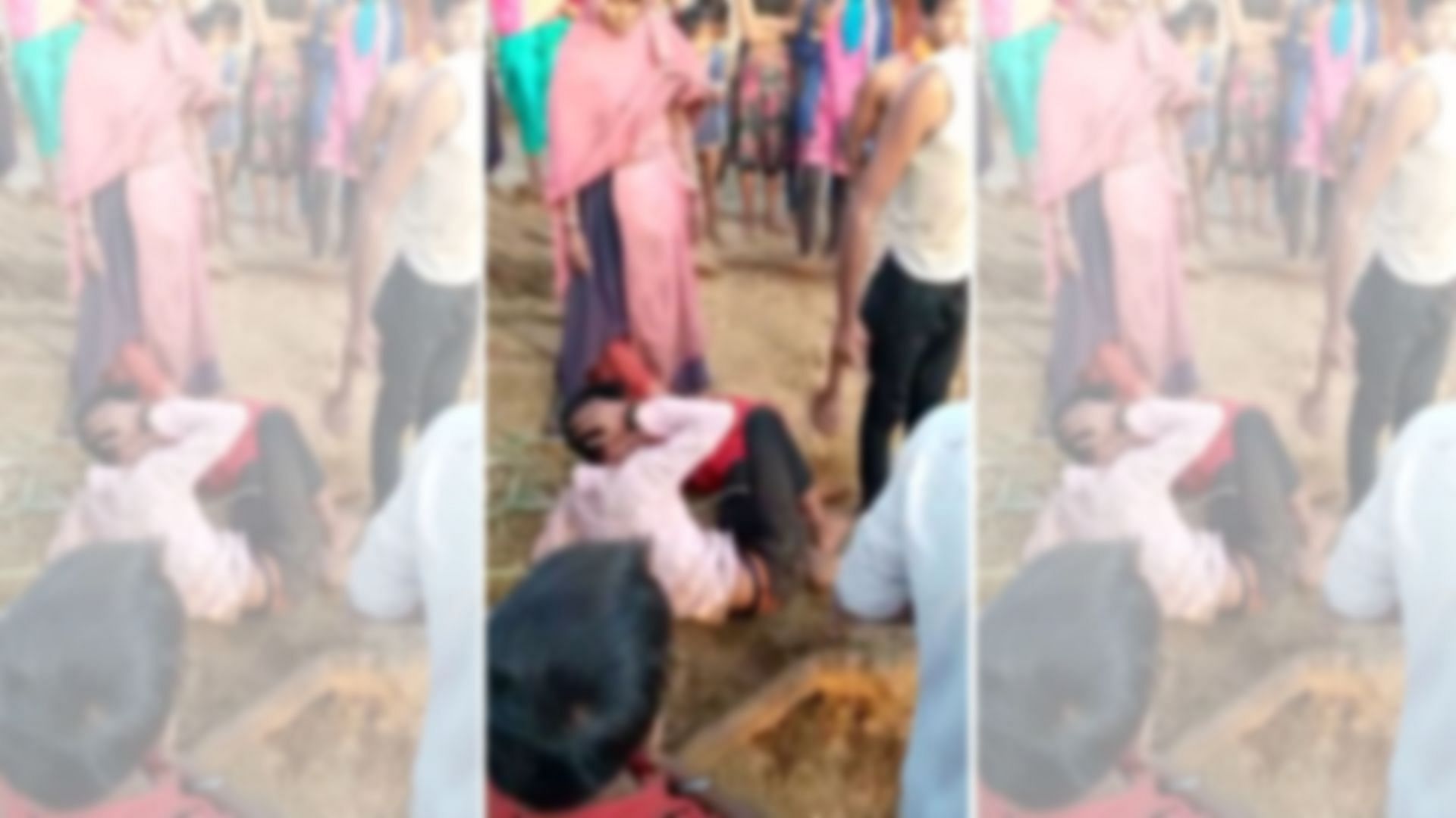 A video shows the survivor and accused being tied with ropes, forced to walk amid ‘Bharat Mata Ki Jai’ slogans.