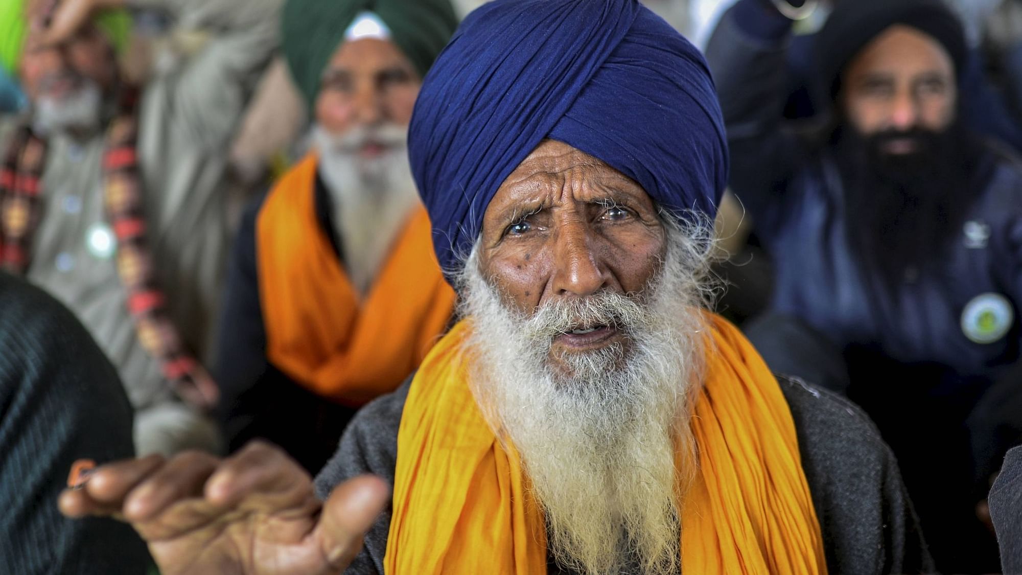 A farmer at the Singhu border during their ongoing agitation against the Centre’s farm reform laws, in New Delhi, on Sunday, 7 February. Image used for representational purpose.