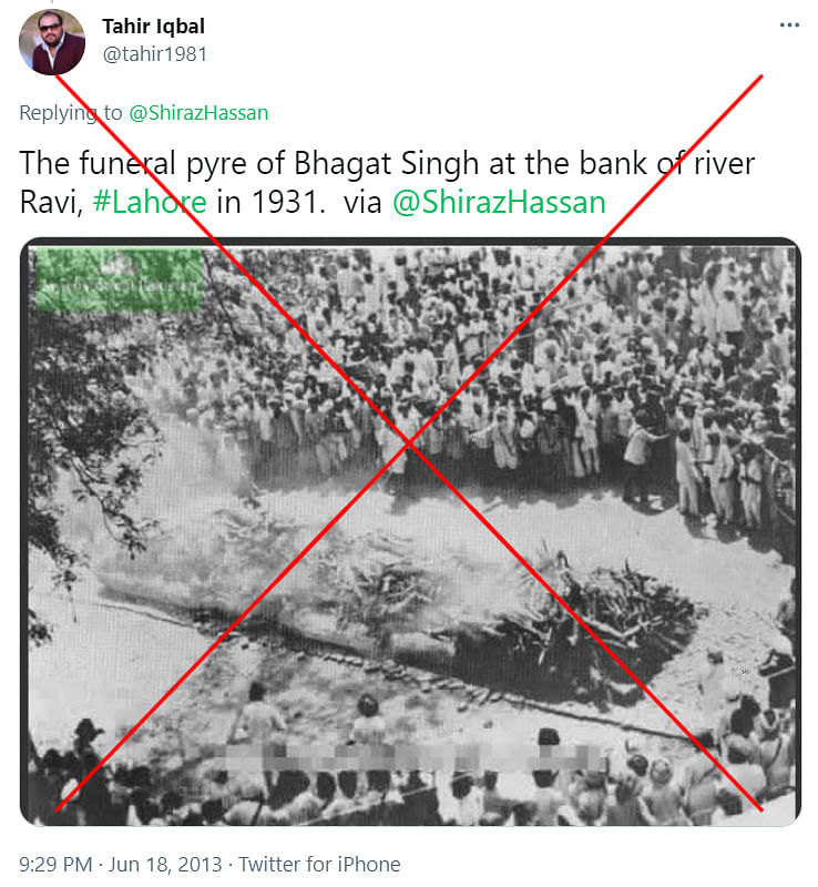 The viral photograph was of the funeral pyres of 13 Sikhs killed during clashes with Nirankaris in April 1978.