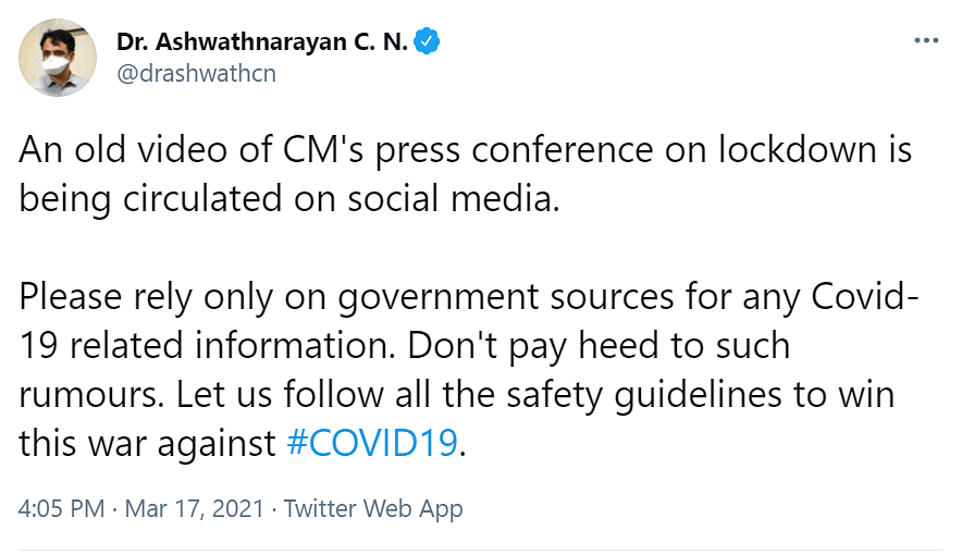 The CM ruled out a lockdown in Karnataka, while urging people to  follow guidelines to tackle rising COVID-19 cases.