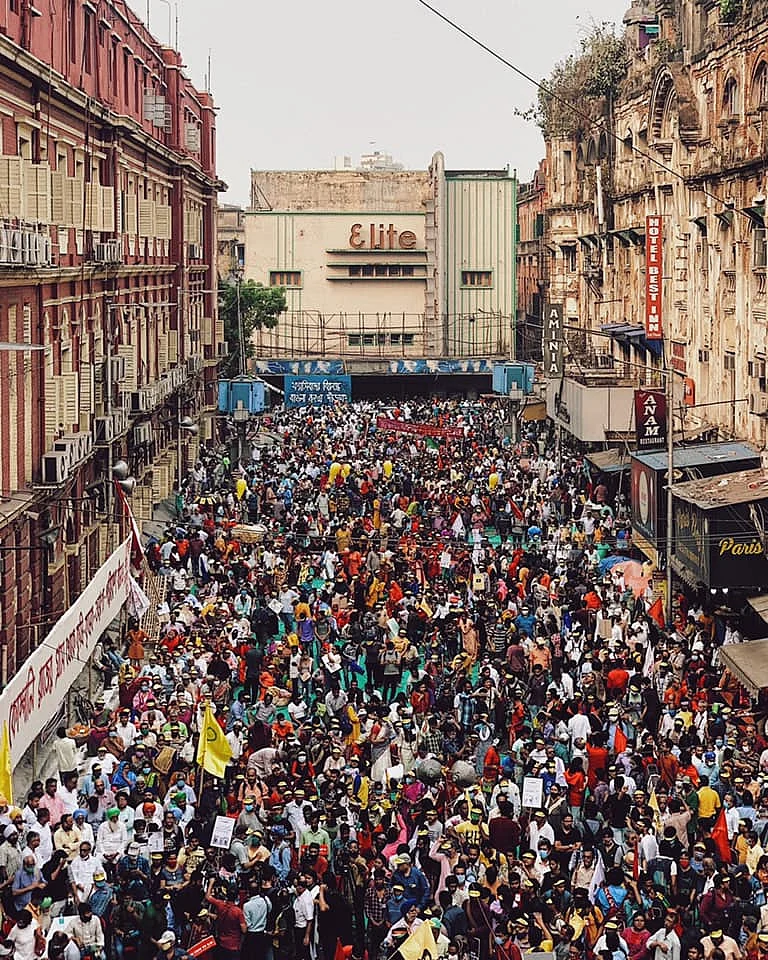 Hundreds gathered at Dharmatala