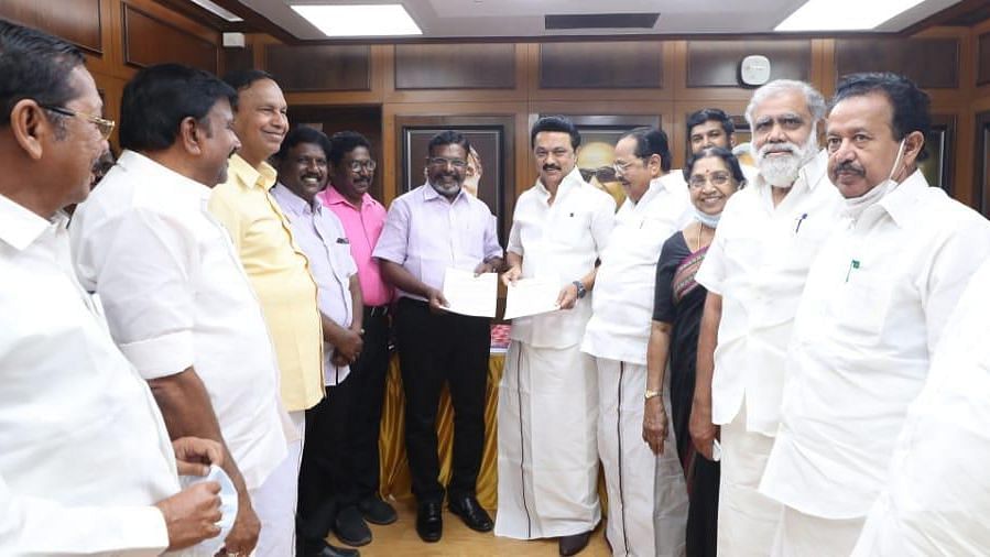 The Viduthalai Chiruthaigal Katchi (VCK) on Thursday, 4 March signed a memorandum with Dravida Munnetra Kazhagam (DMK) to contest in 6 constituencies in Tamil Nadu Assembly elections.