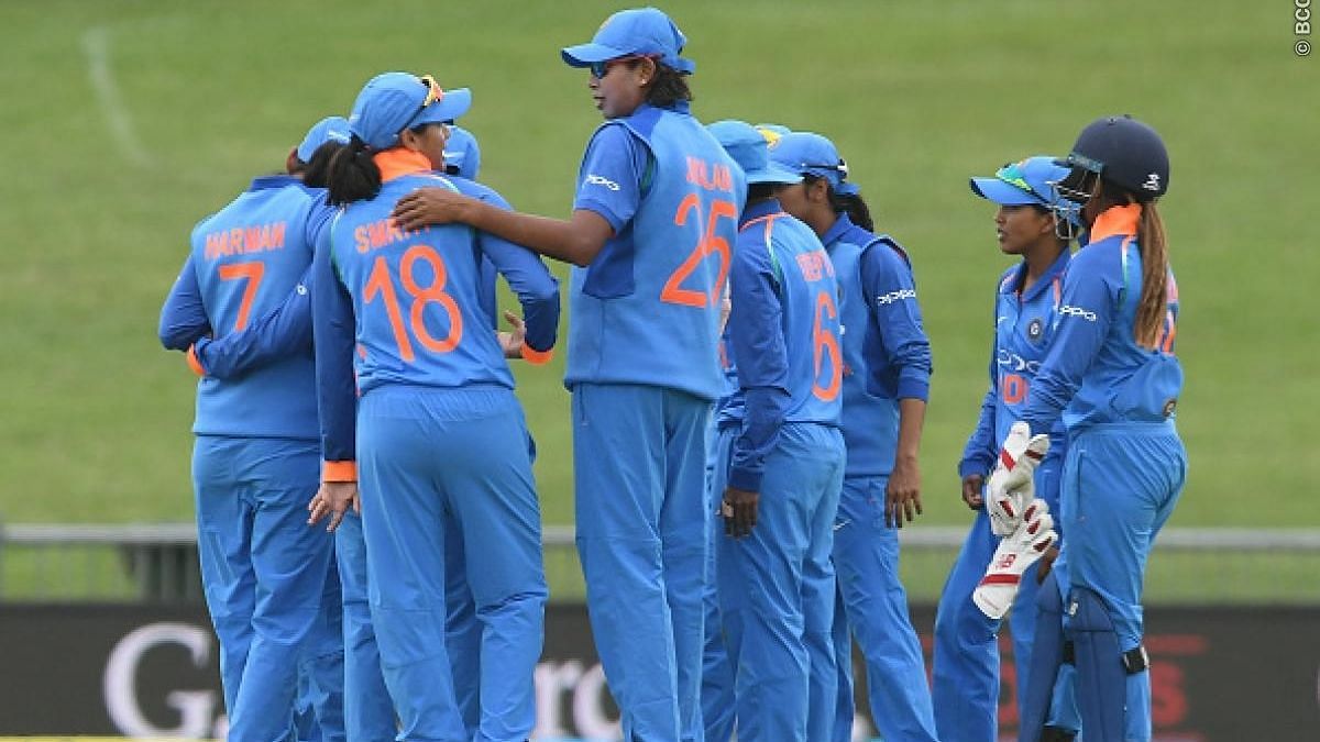 Indian Women Team after taking a wicket against South Africa