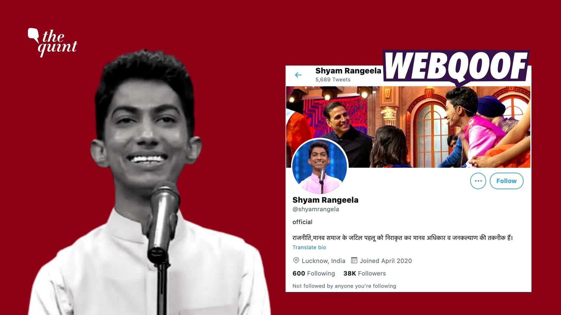 An imposter Twitter account of comedian Shyam Rangeela has cropped up with as many as 38,000 followers. Image used for representation.&nbsp;