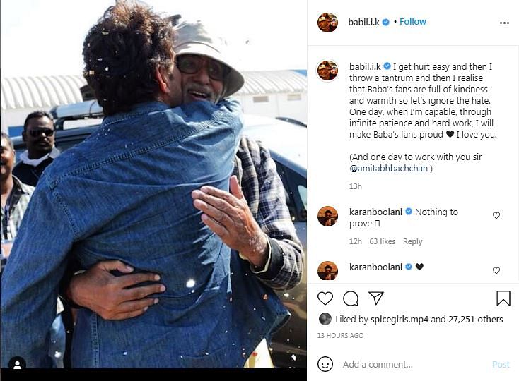 Earlier, Babil had revealed he didn't post pictures of Irrfan anymore because people accused him of clout chasing