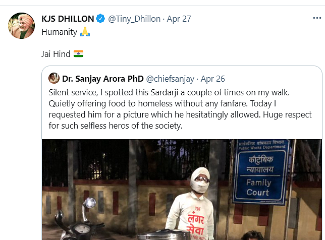 Twitter Hails 'Silent Service' of Man Giving Free Food to the Poor