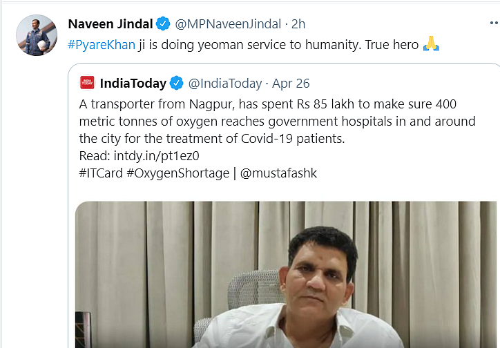 Man Spends 85 Lakh for 400 Metric Tonnes of O2, Twitter Applauds