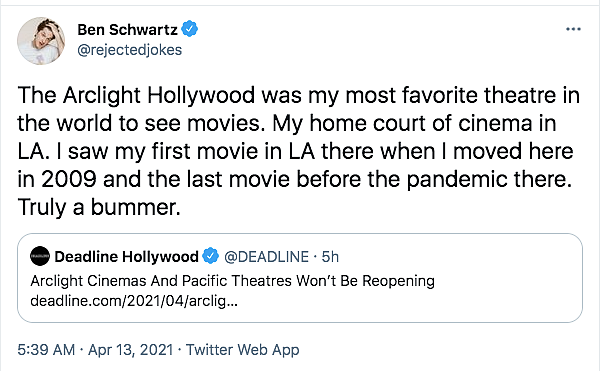 ArcLight Cinemas & Pacific Theatres in the US to Close For Good