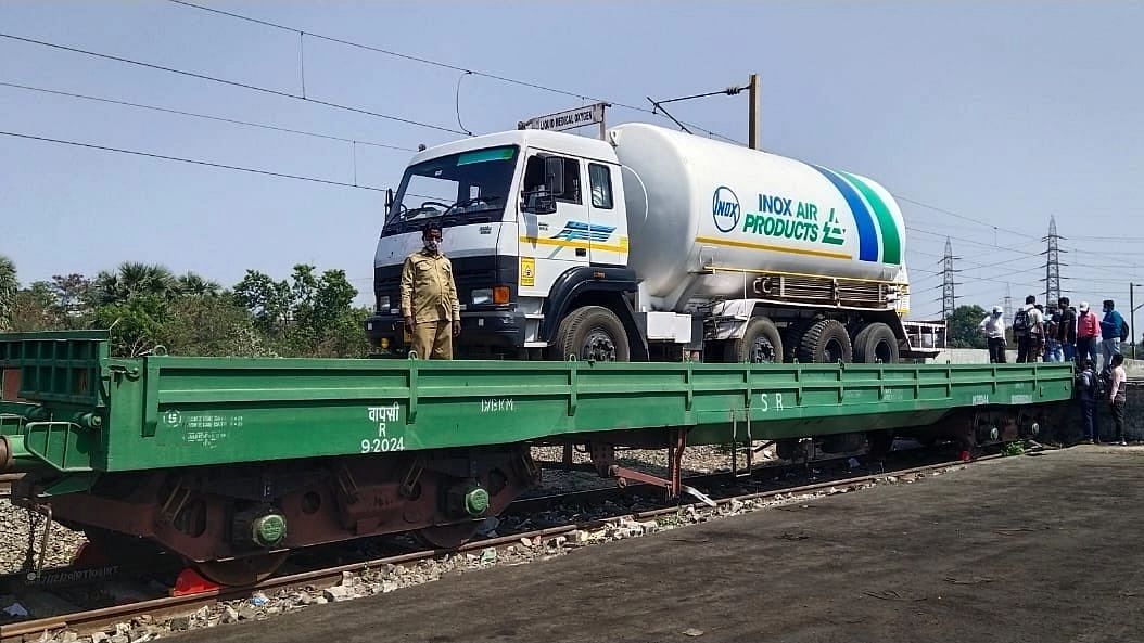 The first “Oxygen Express” train with seven tankers of medical oxygen reached Maharashtra’s Nagpur on Friday evening.  Image used for representation purpose.