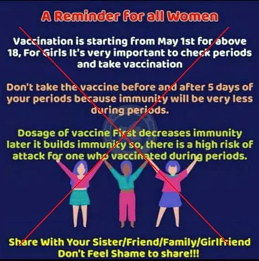 Fact Check Of Effect Of Covid 19 Vaccine When Taken During Periods Experts Rubbish Claim On Covid Vaccine Posing Risk During Periods