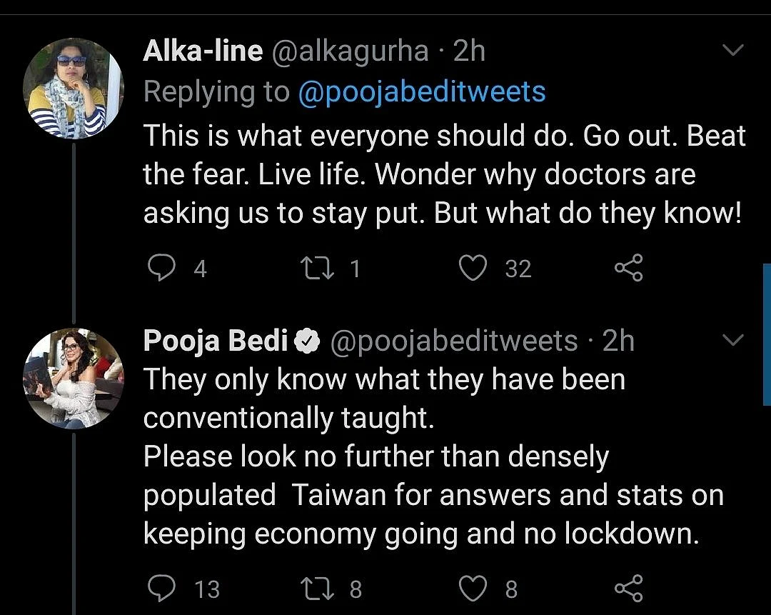 Pooja Bedi's Anti-Mask Post Irks Netizens, the Actor Responds