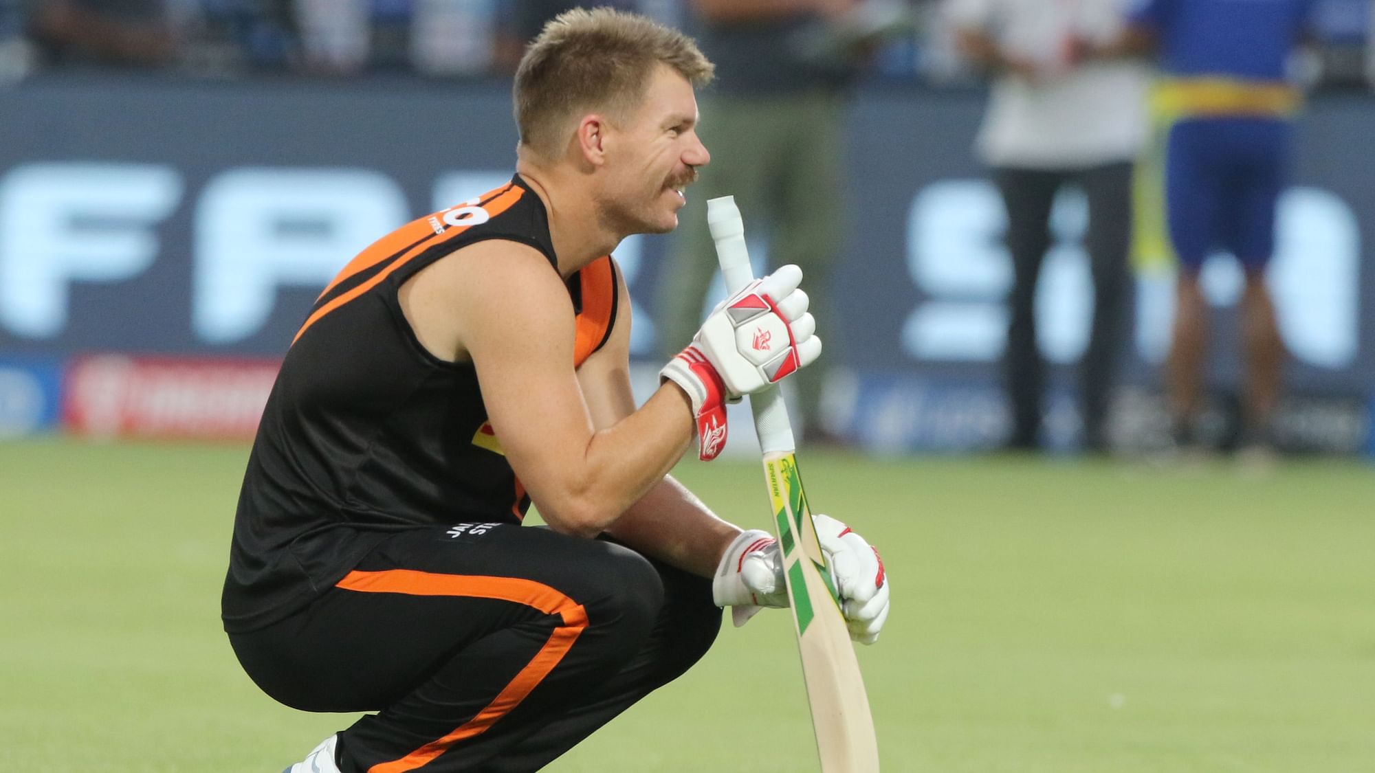 David Warner warmed the bench against RR after being stripped off captaincy.&nbsp;