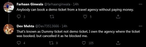 Hansal Mehta attached a Twitter conversation with an account named Dev Patel about an air ticket to Pakistan.