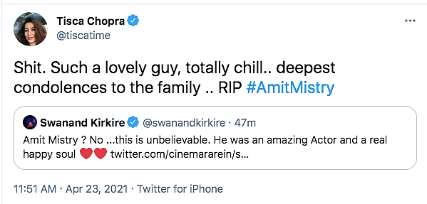Actor Amit Mistry Passes Away Due to Heart Attack