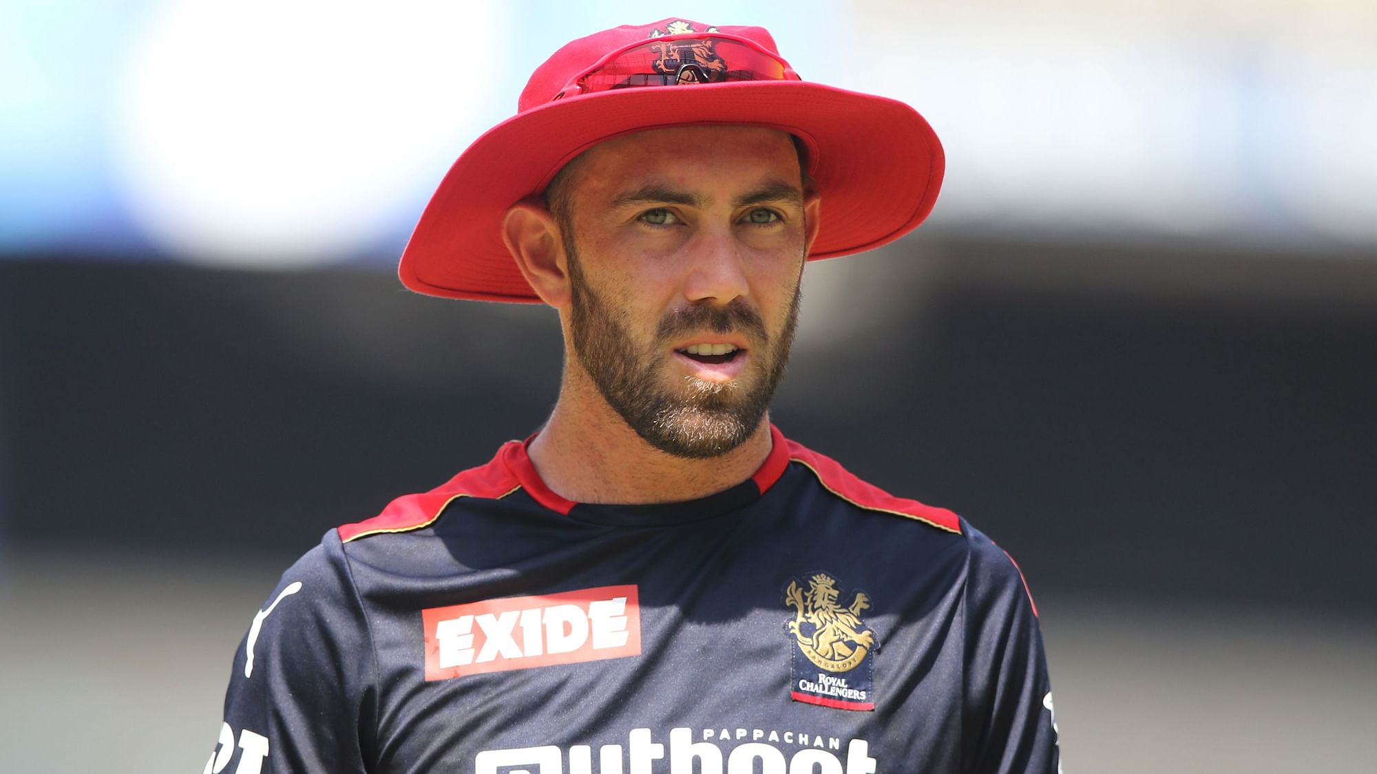 Glenn Maxwell of Royal Challengers Bangalore during the practise session at the match 19 of the Vivo Indian Premier League 2021 between the Chennai Super Kings and the Royal Challengers Bangalore held at the Wankhede Stadium Mumbai on the 25th April 2021.