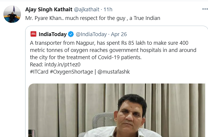 Man Spends 85 Lakh for 400 Metric Tonnes of O2, Twitter Applauds