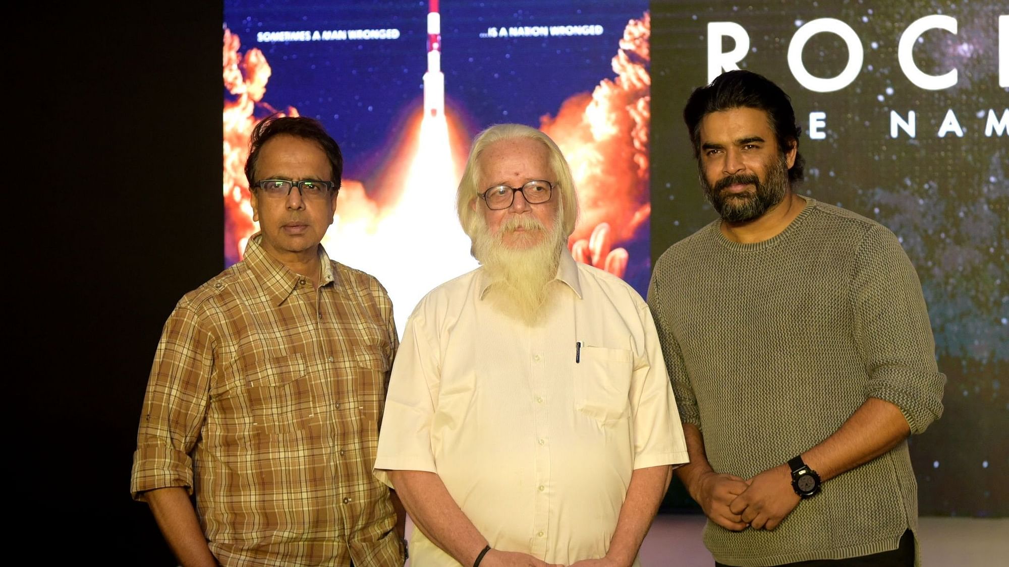 Here’s all you need to know about S Nambi Narayanan (centre), the man R Madhavan (right) plays in ‘Rocketry: The Nambi Effect’.&nbsp;