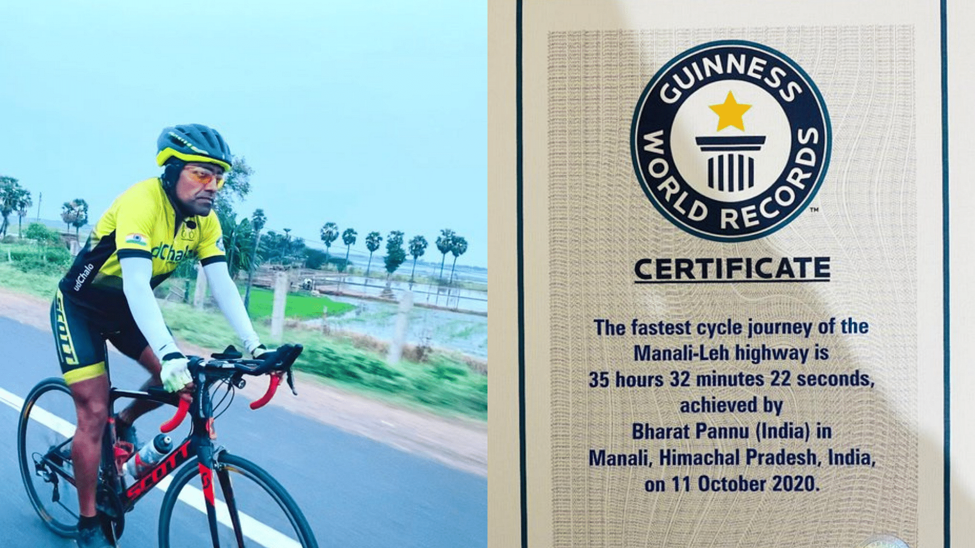 <div class="paragraphs"><p>Lieutenant Colonel Bharat Pannu breaks two records for solo cycling.</p></div>