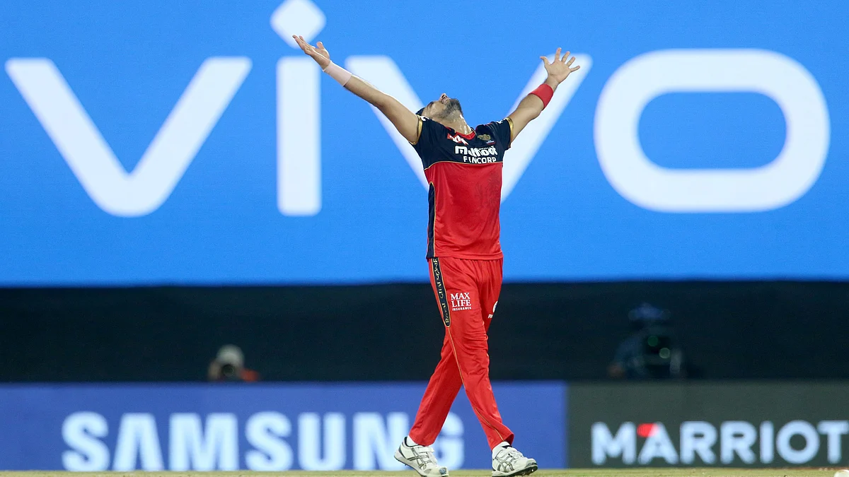 Harshal Patel finished with 5/27 against Mumbai Indians. 